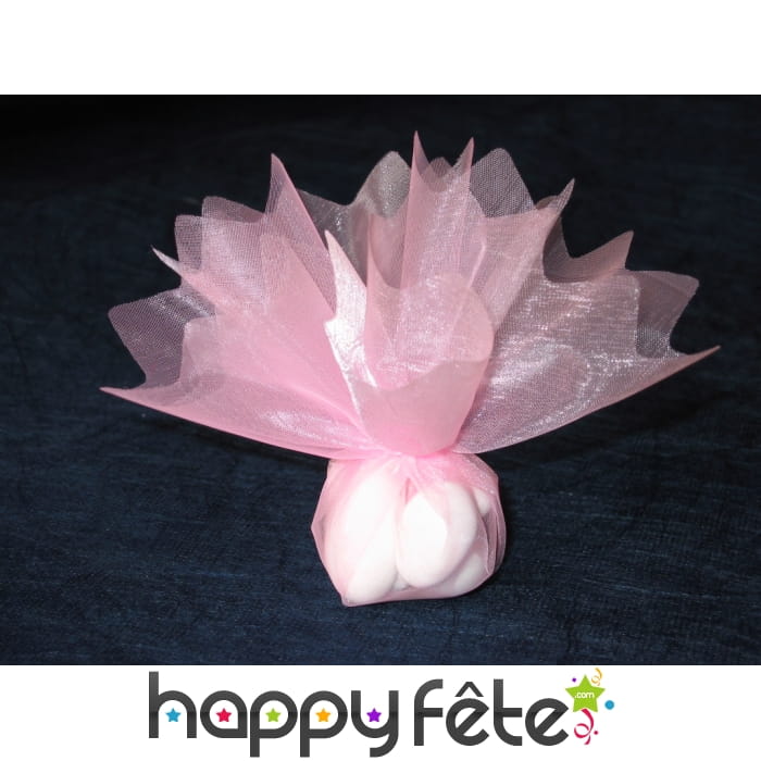 Voiles pour dragées rose brillant