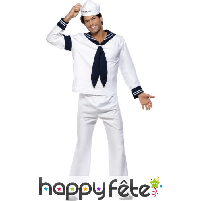 Costume Marin blanc des Village People Licence