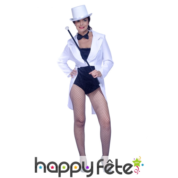 Veste queue de pie blanche pour femme