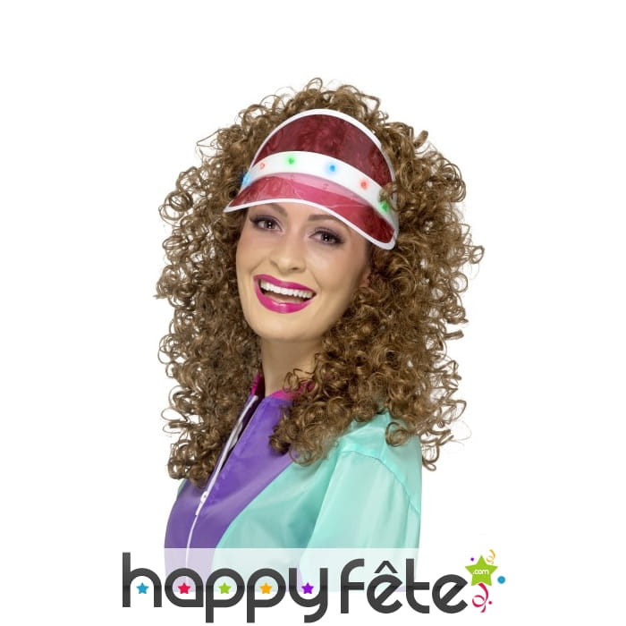 Visière rose lumineuse style années 80