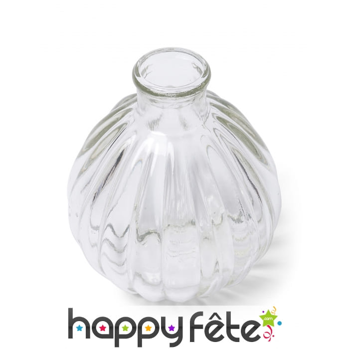 Vase rond rétro en verre de 10cm