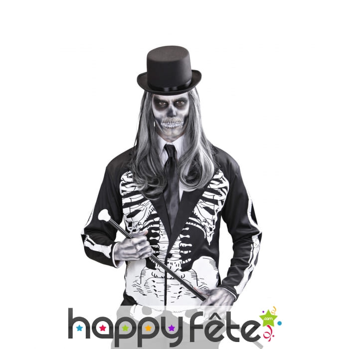 Veste squelette noire et blanche pour adulte