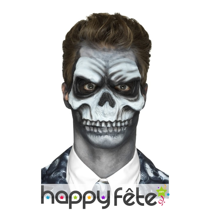 Visage squelette, prothèse en mousse de latex