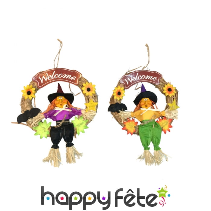 Welcome de porte épouvantail
