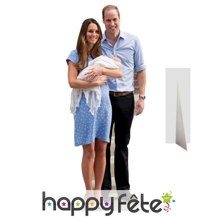 William Kate et bébé georges en carton plat