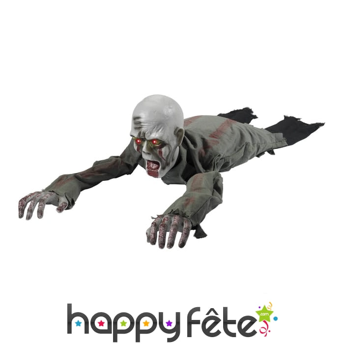 Zombie rempant avec yeux lumineux et bras animés