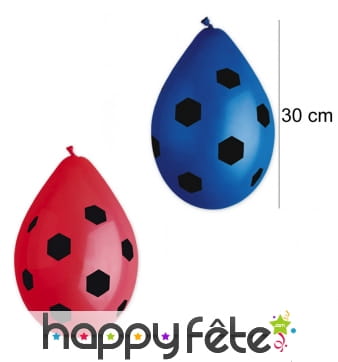 10 ballons de baudruche motifs foot, 30 cm