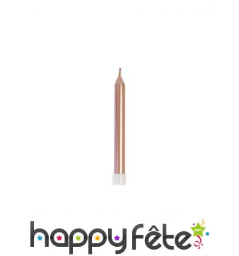 10 Bougies d'anniversaire roses métallisées, 7 cm