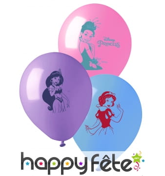 10 Ballons imprimé Princesses Disney, 28 cm