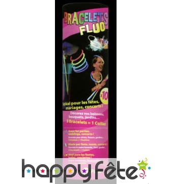 100 bracelets lumineux multicolores