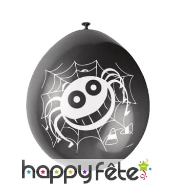 10 Ballons noirs gentille araignée