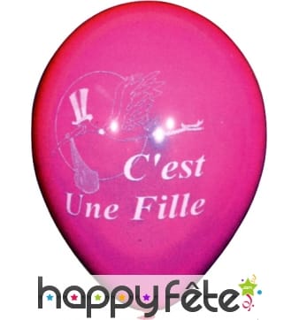 10 ballons rose naissance fille