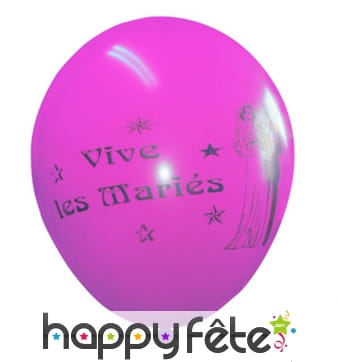 100 ballons rose vive les mariés
