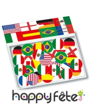 150 confettis de table drapeaux multi-nations