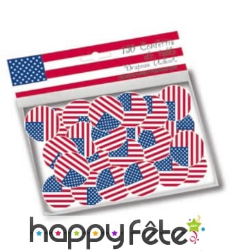 150 confettis de table drapeaux USA