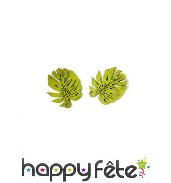 10 Confettis feuilles des tropiques en bois, 4 cm