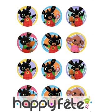 12 Décorations Bing en sucre de 5,8 cm