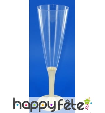 10 flutes à champagne ivoire