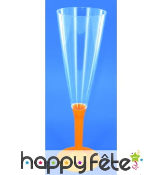 10 flutes à champagne orange