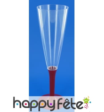10 flutes a champagne pied bordeaux