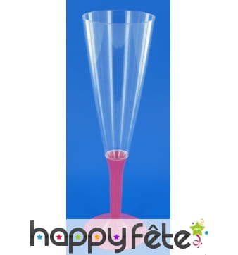 10 flutes a champagne pied fuschia