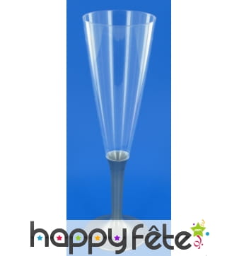 10 flutes a champagne pied gris argent
