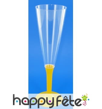 10 flutes a champagne pied jaune