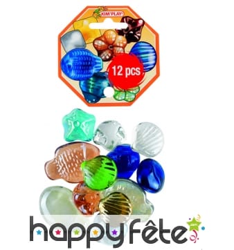 12 galets colorés de décoration