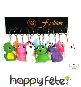 12 porte clefs animal gros yeux