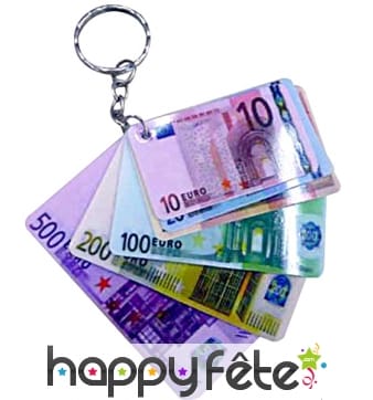 12 porte clefs billets euro