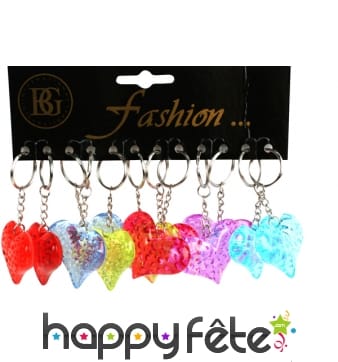 12 porte clefs coeur cristal