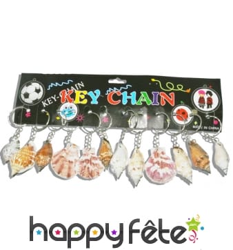 12 porte clefs coquillages