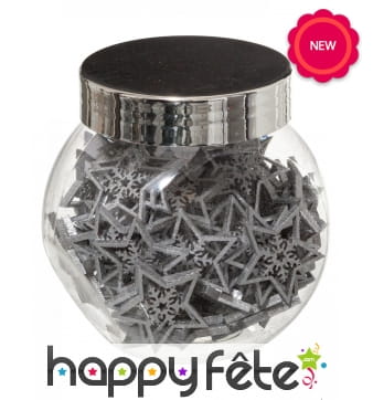 100 petites étoiles de Noël argentées en bois