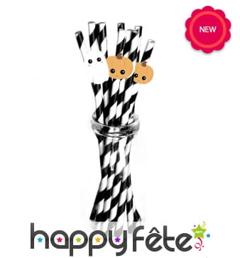 10 Pailles Halloween en carton