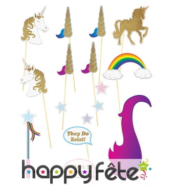 16 Photobooth Licorne pailleté