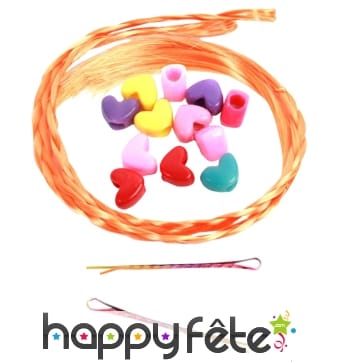 15 pieces perles et trèsse pour cheveux