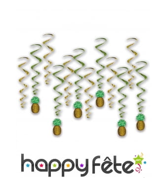 12 Suspensions ananas de 86 cm