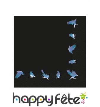 16 Serviettes corbeaux