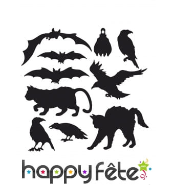 10 Silhouettes décoratives d'animaux Halloween