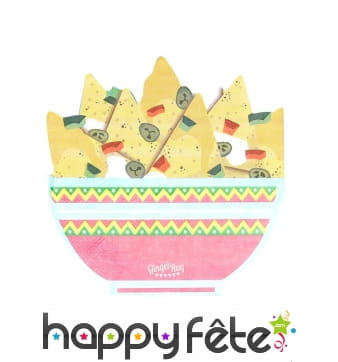 16 Serviettes en forme de bol à nachos