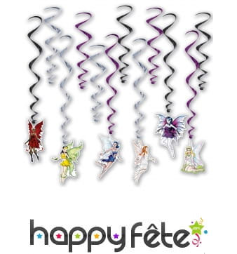 12 suspensions fée de 43cm
