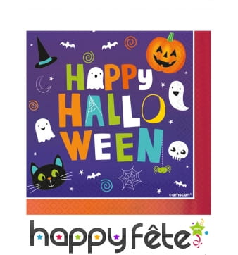 16 Serviettes Happy Halloween, pour enfant