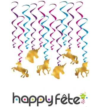 12 suspensions Licornes