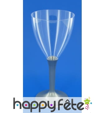 10 verres à vin pied gris