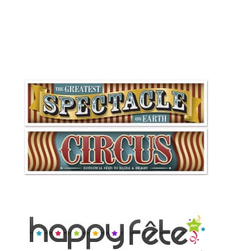 2 banderoles Vintage sur le thème du cirque, 150cm