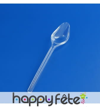 20 cuillères entremet en plastique transparent