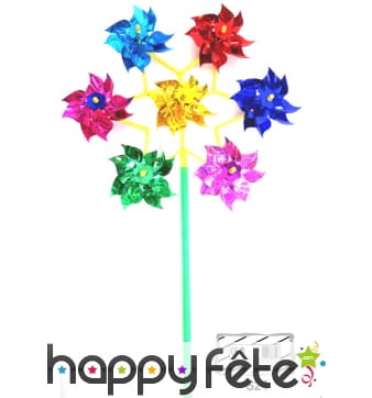 24 moulins à vent avec 7 fleurs