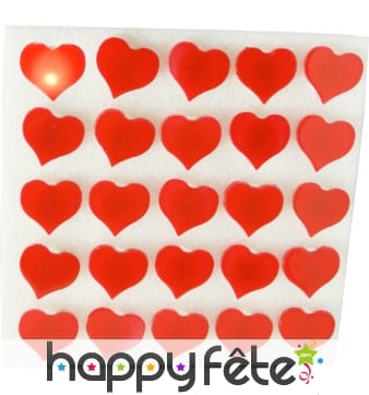 25 pins coeur lumineux rouges