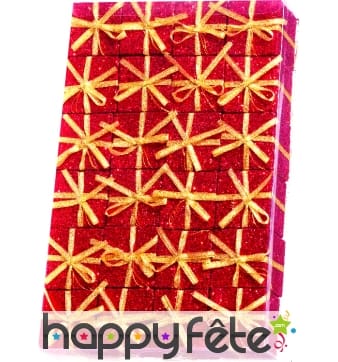 24 petits paquets cadeaux rouges