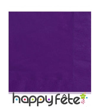 20 petites serviettes violettes en papier de 25 cm